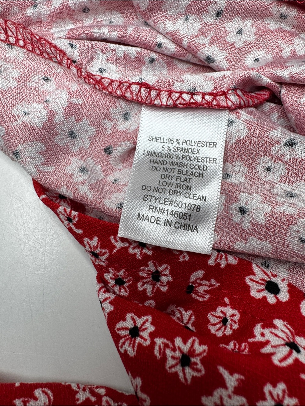 Monteau Womens Button-Front Flutter Capped Sleeve Floral Dress Size L Red - Picture 6 of 7
